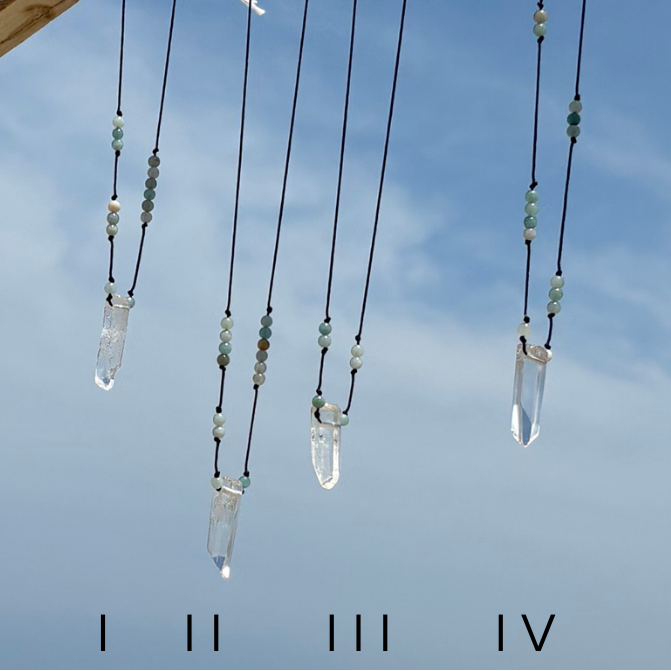 Collar de Cuarzo Blanco con Agata