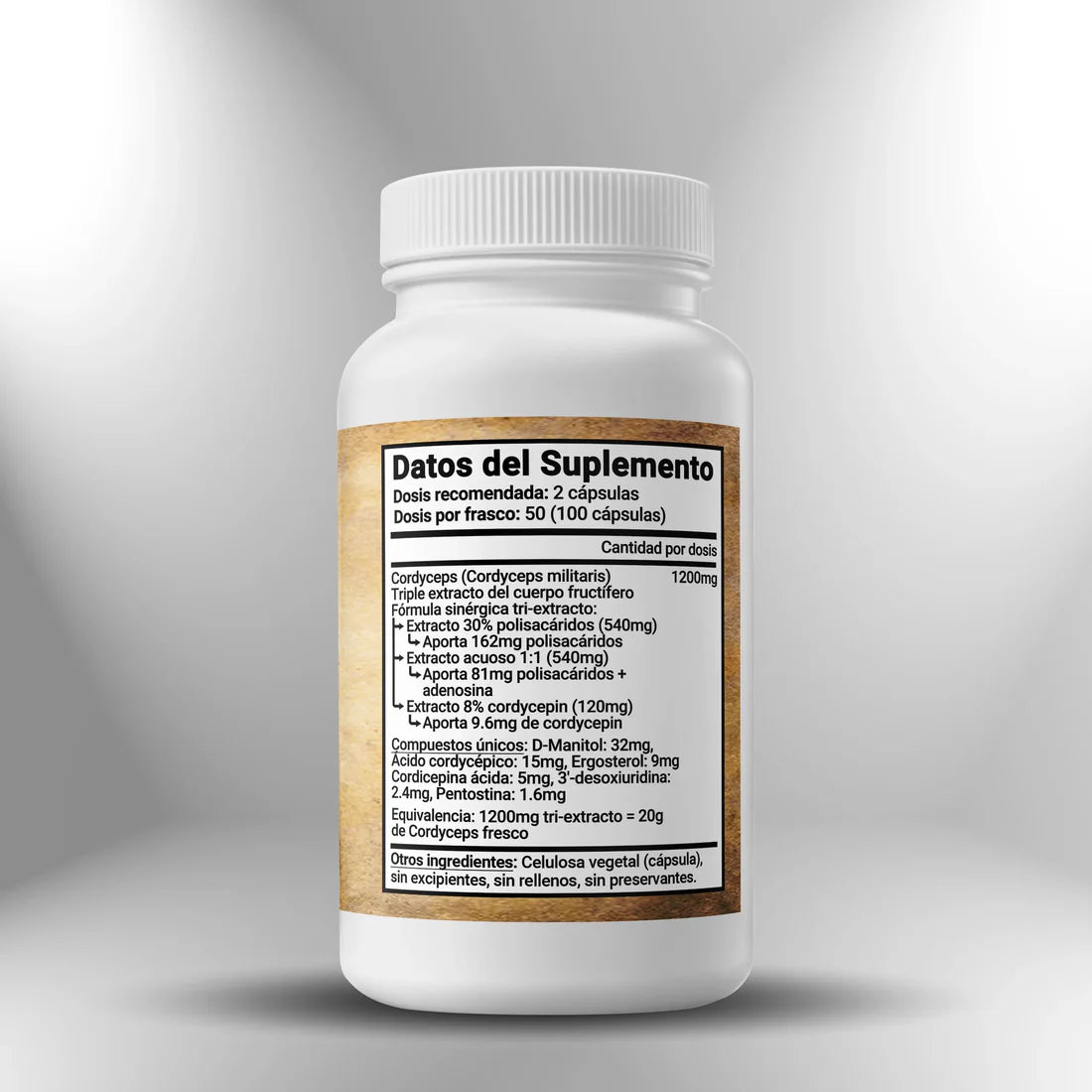 Cordyceps (Triple Extracto) 600mg 100 cápsulas Sagrada Microdosis