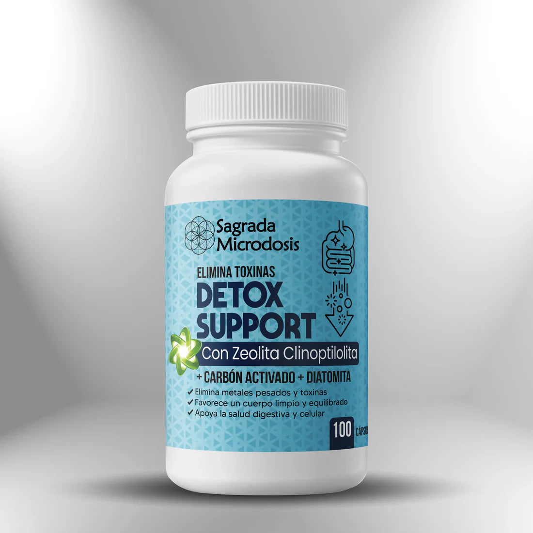 Detox Support: Apoya para Desintoxicación 100 cápsulas Sagrada Microdosis