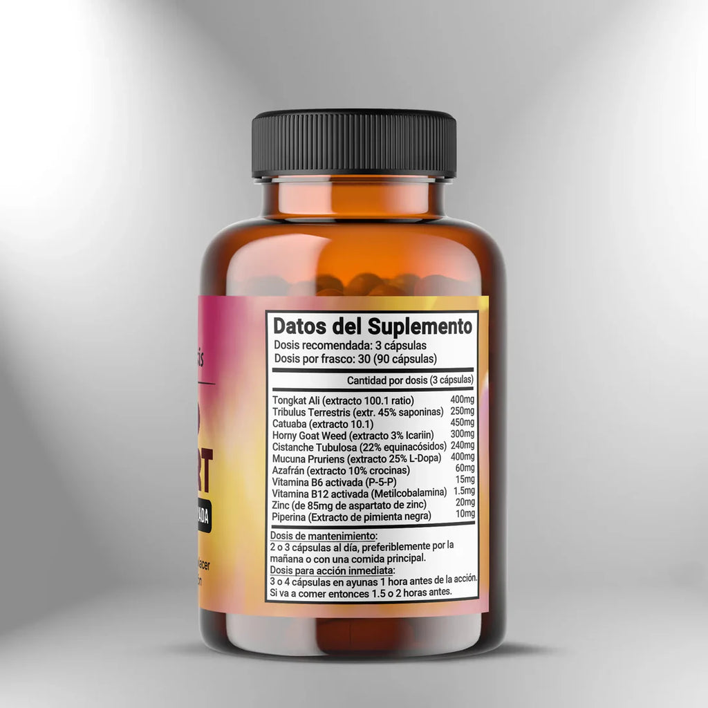 Libido Support - Fórmula Botánica Premium para Vitalidad Masculina 90 cápsulas Sagrada Microdosis