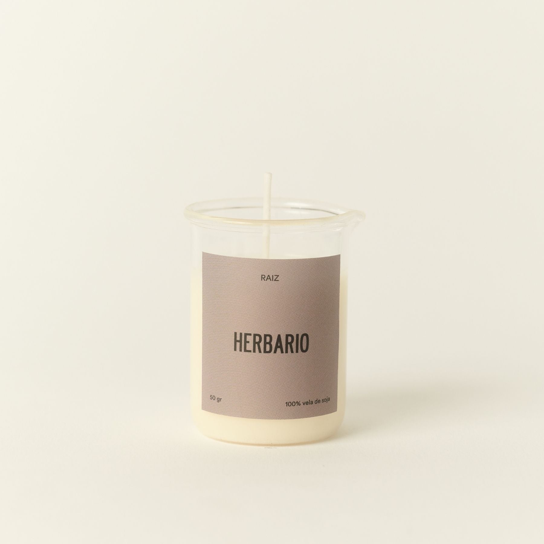 MiniVela Raíz 50g - sándalo, vetiver, palo santo, árbol de té, molle y clavo de olor Herbario