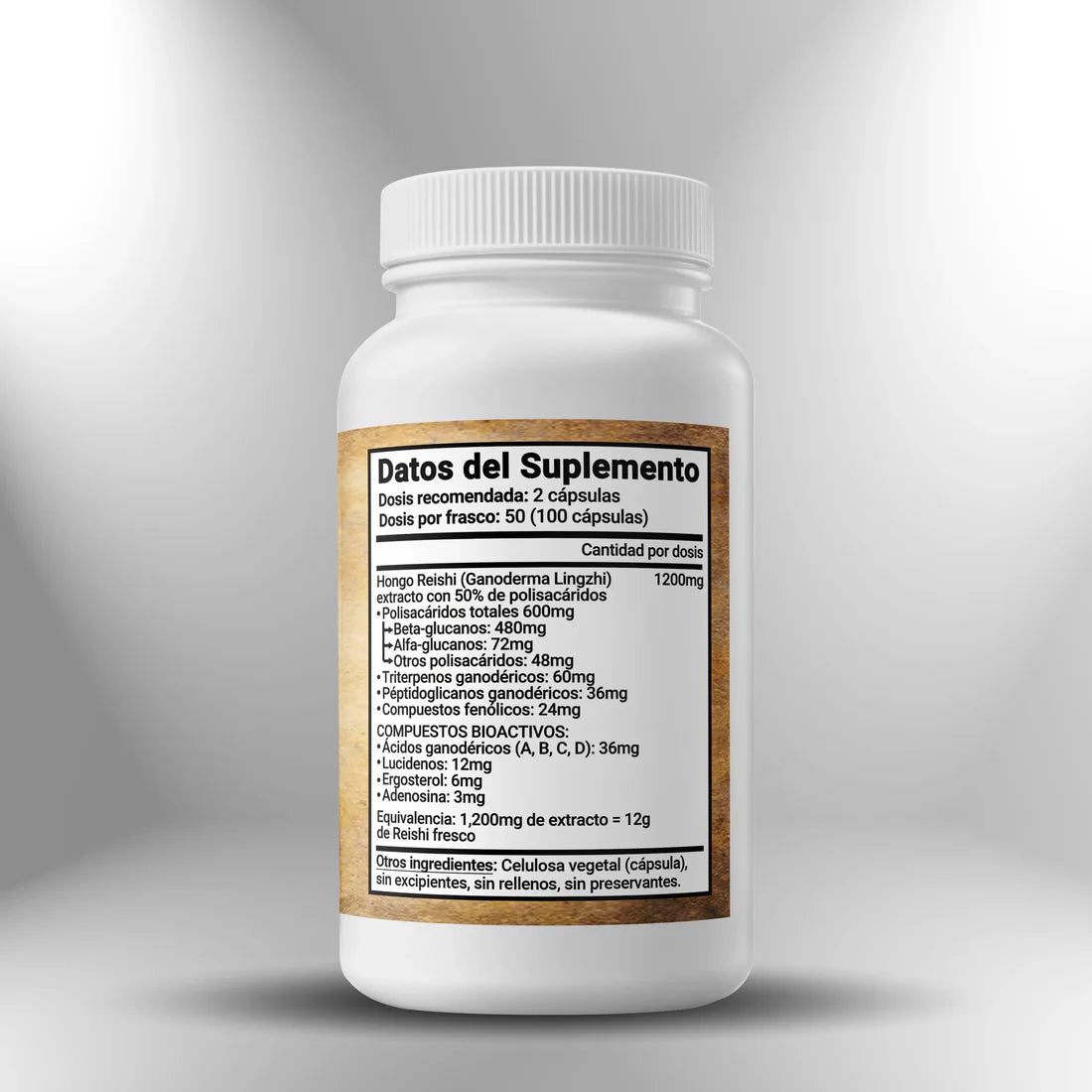 Reishi (Extracto 50% Polisacaridos) 600mg 100 cápsulas Sagrada Microdosis