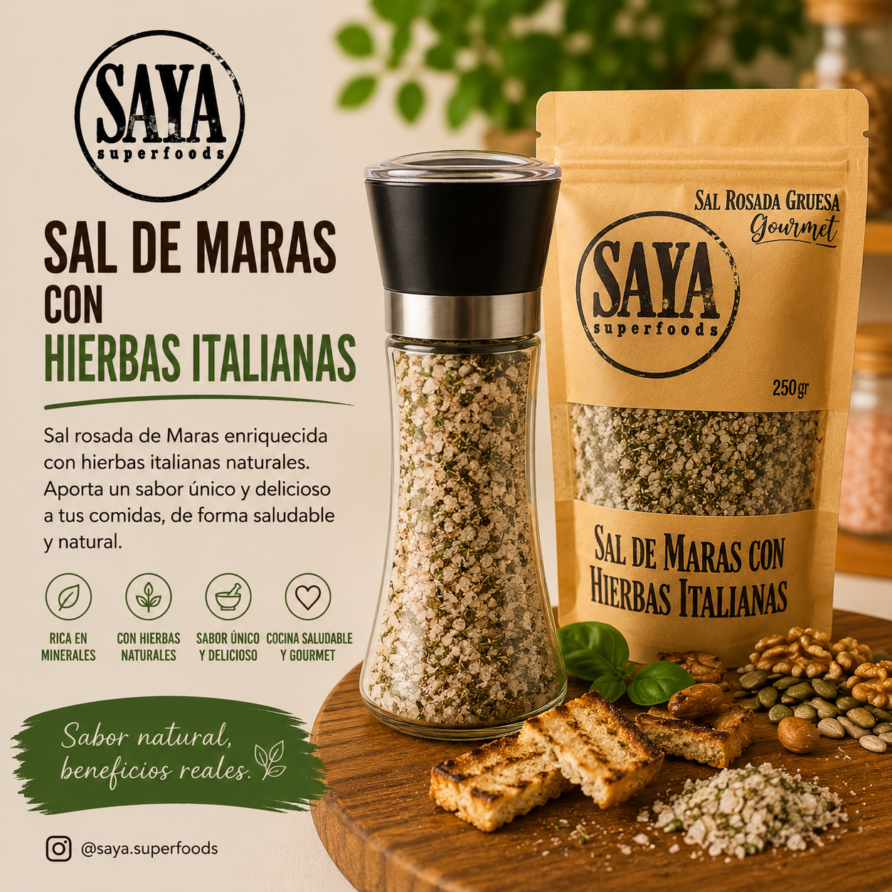 GRINDER / MOLINILLO Sal de Maras con Hierbas Italianas