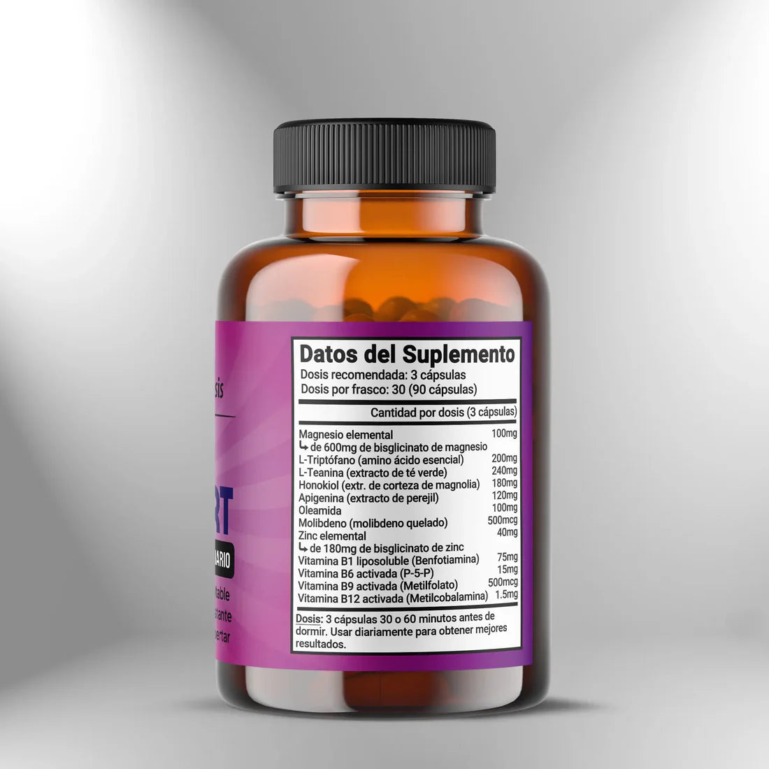 Sleep Support Apoyo Natural para Dormir sin Melatonina 90 cápsulas Sagrada Microdosis