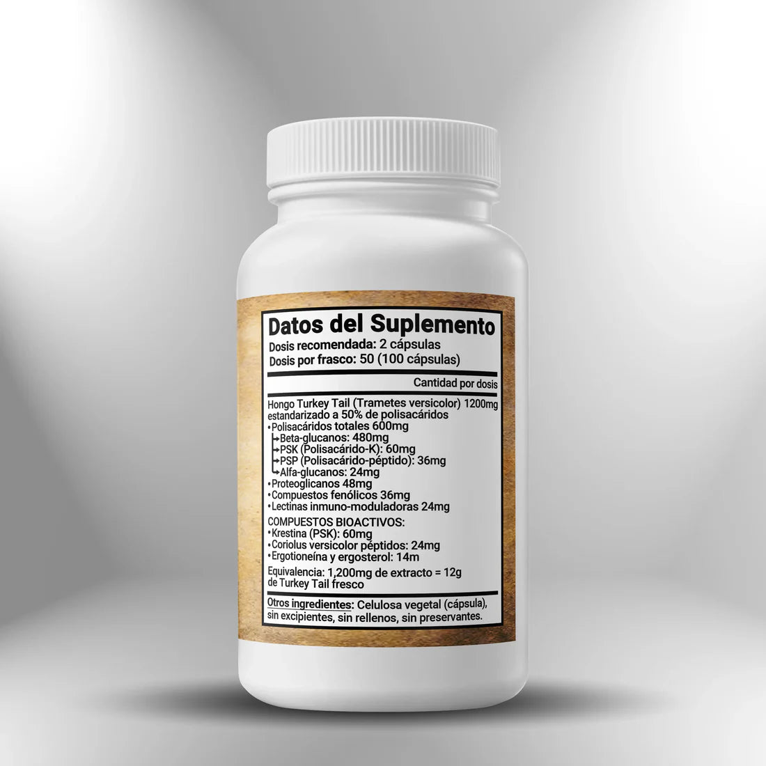 Turkey Tail (50% Extracto de Polisacaridos) 600mg 100 cápsulas Sagrada Microdosis