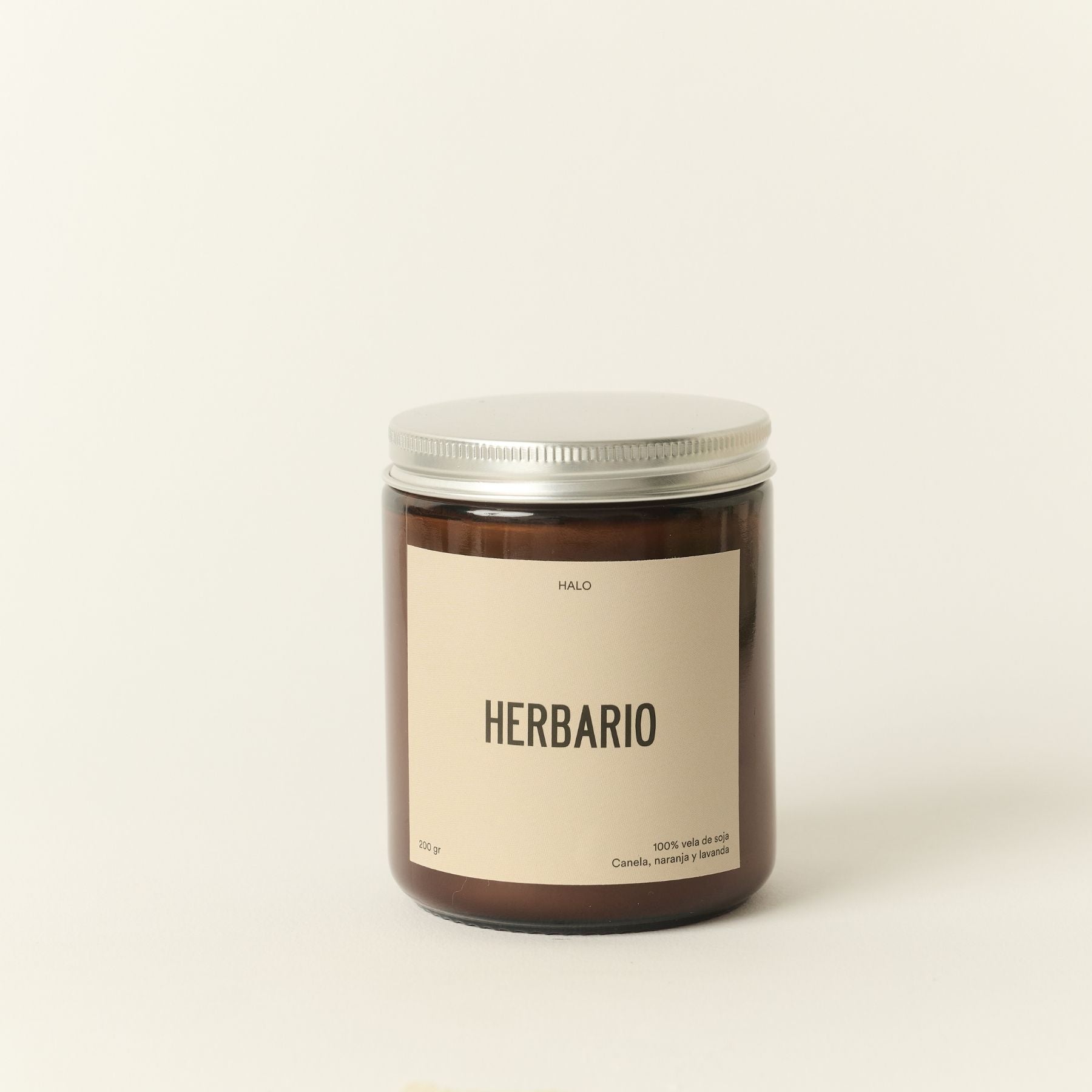 Vela Halo 200g - Canela, Naranja y Lavanda Herbario