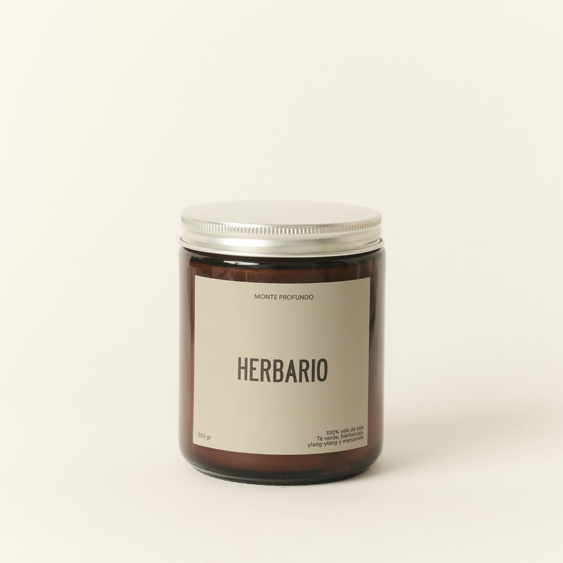 Vela Monte Profundo 200g - té verde, hierbaluisa, manzanilla, ylang-ylang Herbario