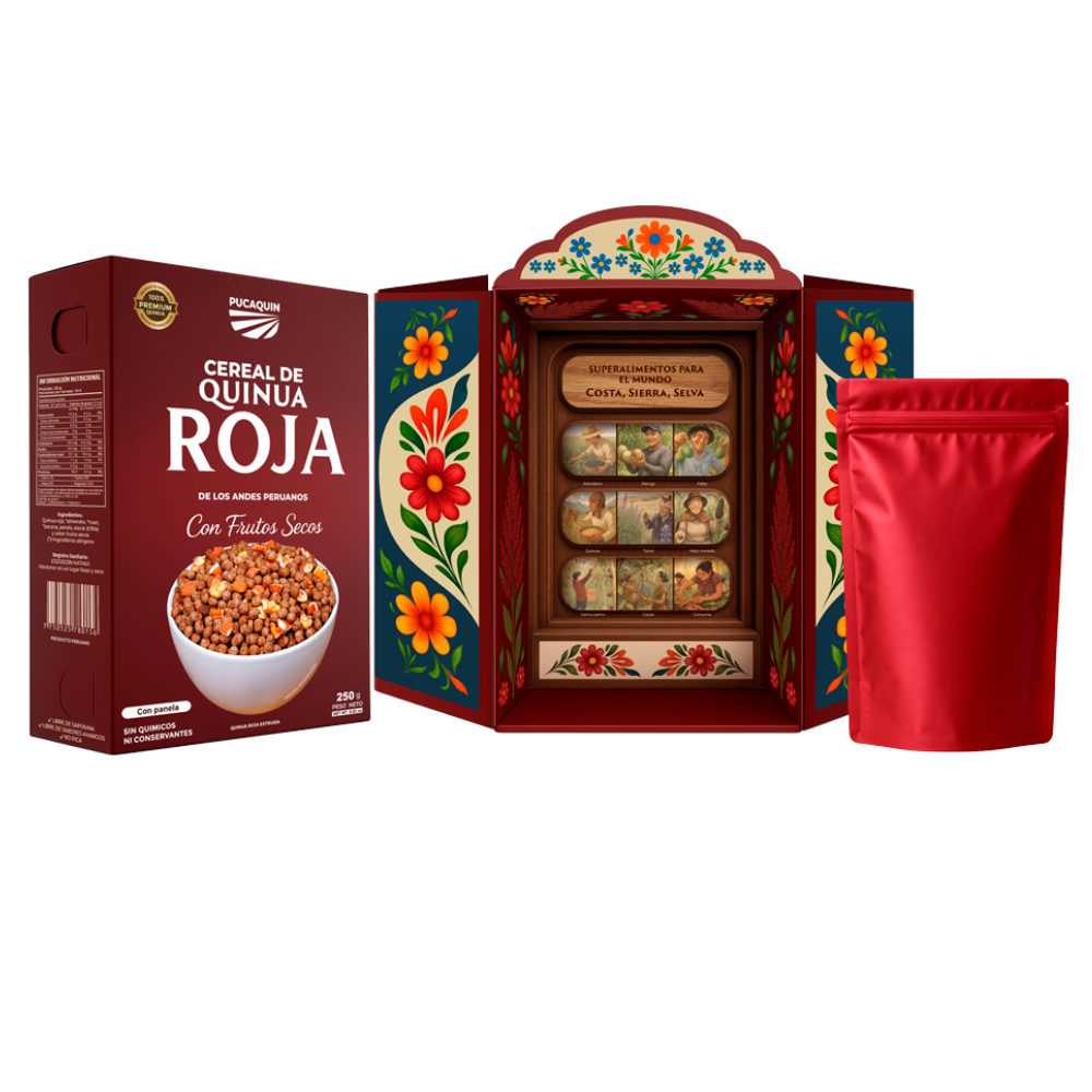 Cereal de Quinua Roja con Frutos Secos (Nuez, Almendra y Pecana) 250g